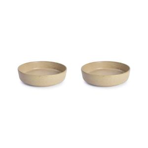 Lot de 2 assiette creuse beige en porcelaine 16xh4cm