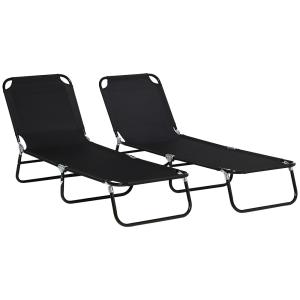 Lot de 2 bain de soleil pliante dossier inclinable cadre en…