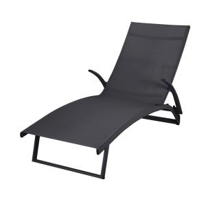 Lot de 2 bains de soleil  en aluminium anthracite