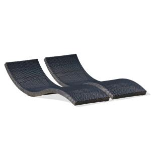 Lot de 2 bains de soleil en résine tresséee