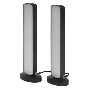 Lot de 2 barres lumineuses d'ambiance en PVC noir, 25cm