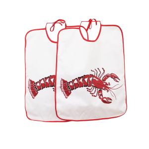 Lot de 2 bavoirs impriméable en coton rouge foncé