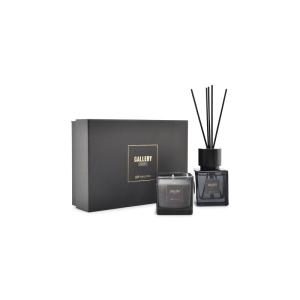 Lot de 2 bougie parfumée noir en verre