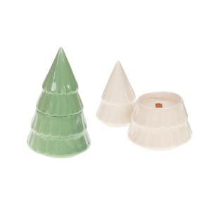 Lot de 2 bougies coration sapin  multicolores en cire