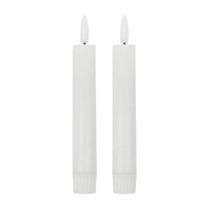 Lot de 2 bougies LED en paraffine h 16 cm Blanc