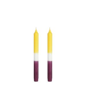 Lot de 2 bougies longue en stéarine jaune