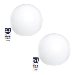 Lot de 2 boules lumineuses sans fil Polyéthylène Blanc d30c…
