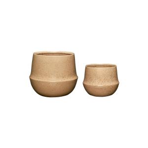 Lot de 2 caches-pots en céramique sable