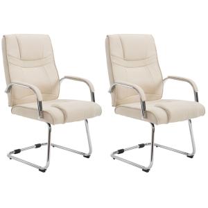 Lot de 2 Chaise cantileve avec pied Métal assise en tissu C…