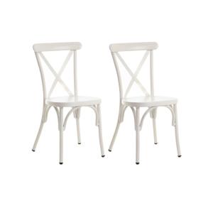 Lot de 2 chaise de jardin bistrot empilable en aluminium bl…