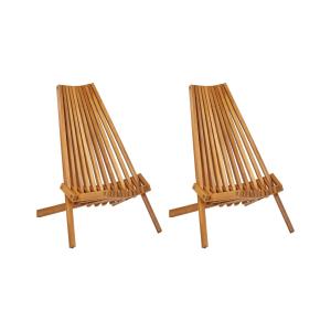 Lot de 2 chaises d'extérieur bois d'acacia marron