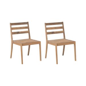 Lot de 2 chaises d'extérieur en bois marron