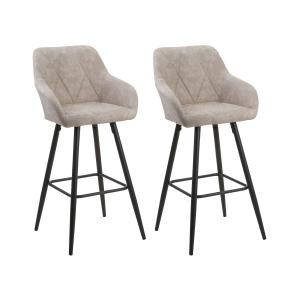 Lot de 2 chaises de bar beige