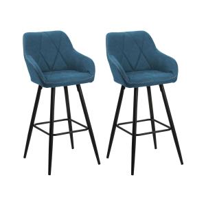 Lot de 2 chaises de bar bleu azur