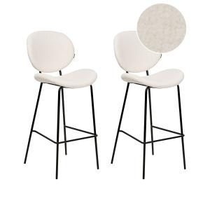 Lot de 2 chaises de bar bouclé blanc