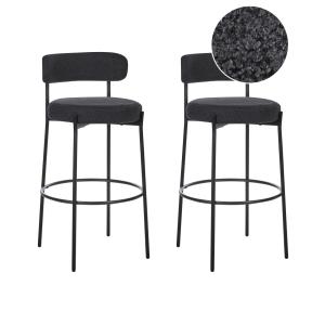 Lot de 2 chaises de bar bouclé noir