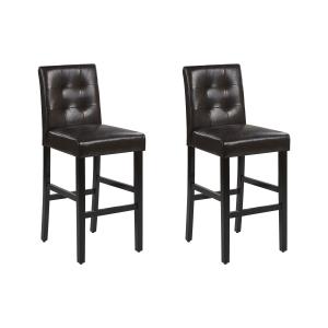 Lot de 2 chaises de bar Cuir PU Marron