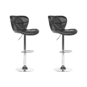 Lot de 2 chaises de bar cuir pu noir