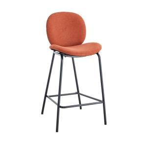 Lot de 2 chaises de bar en tissu et métal H65cm - Rouille