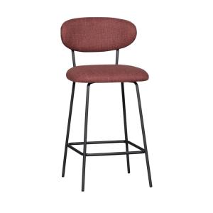 Lot de 2 chaises de bar en tissu et métal H66cm - Bordeaux