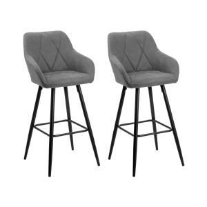 Lot de 2 chaises de bar gris