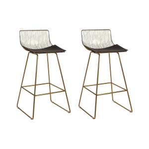 Lot de 2 chaises de bar métal doré