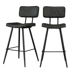 Lot de 2 chaises de bar mi-hauteur 66 cm en cuir synthétiqu…