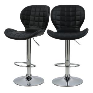 Lot de 2 chaises de bar réglables 53/74 cm en cuir synthéti…