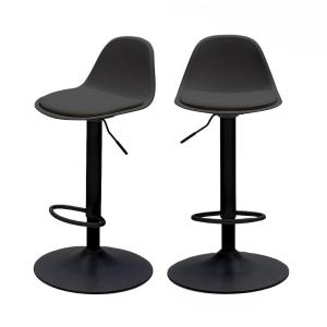 Lot de 2 chaises de bar réglables en simili et métal H61-83…