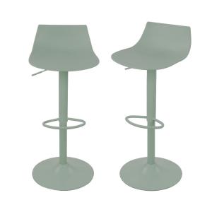 Lot de 2 chaises de bar réglables plastique et métal H58-79…