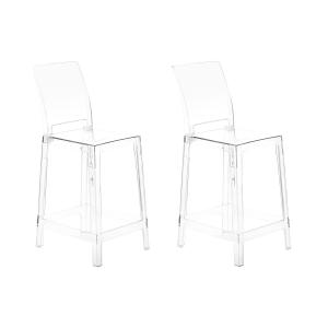 Lot de 2 chaises de bar transparent