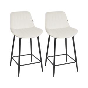 Lot de 2 chaises de bar velours beige clair