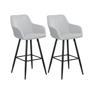 Lot de 2 chaises de bar velours gris clair