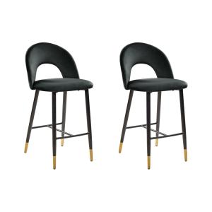 Lot de 2 chaises de bar velours noir