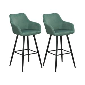 Lot de 2 chaises de bar velours vert foncé