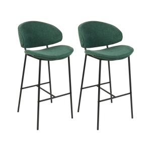 Lot de 2 chaises de bar vert foncé