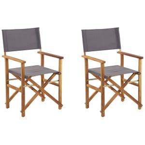 Lot de 2 chaises de jardin acacia gris