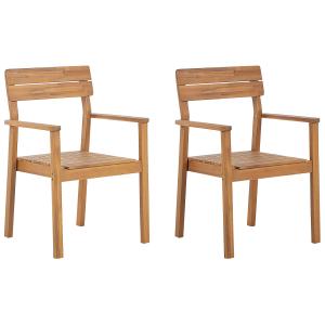 Lot de 2 chaises de jardin acacia marron