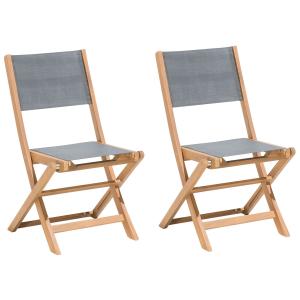 Lot de 2 chaises de jardin acacia marron clair