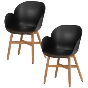 Lot de 2 chaises de jardin avec accoudoir en polypropylène…