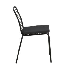 Lot de 2 chaises de jardin avec coussin noir