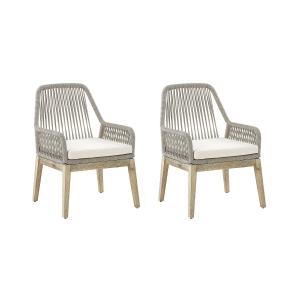 Lot de 2 chaises de jardin avec coussins beige