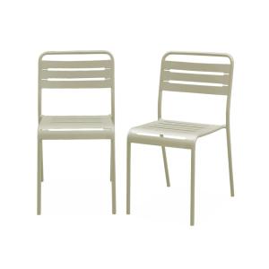 Lot de 2 chaises de jardin, beige