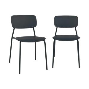 Lot de 2 chaises de jardin empilables acier et plastique an…