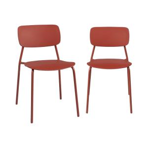 Lot de 2 chaises de jardin empilables acier et plastique te…