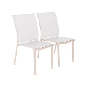 Lot de 2 chaises de jardin empilables beige