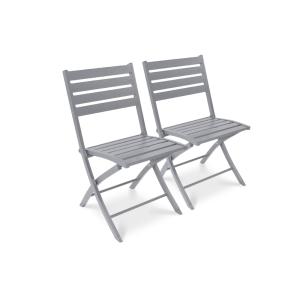 Lot de 2 chaises de jardin en aluminium