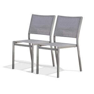 Lot de 2 chaises de jardin en aluminium et toile plastifiée…