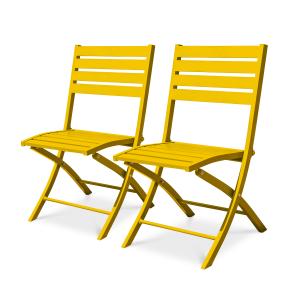 Lot de 2 chaises de jardin en aluminium moutarde