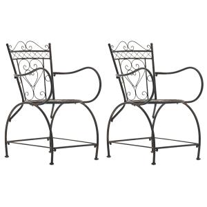 Lot de 2 chaises de jardin en métal Bronze